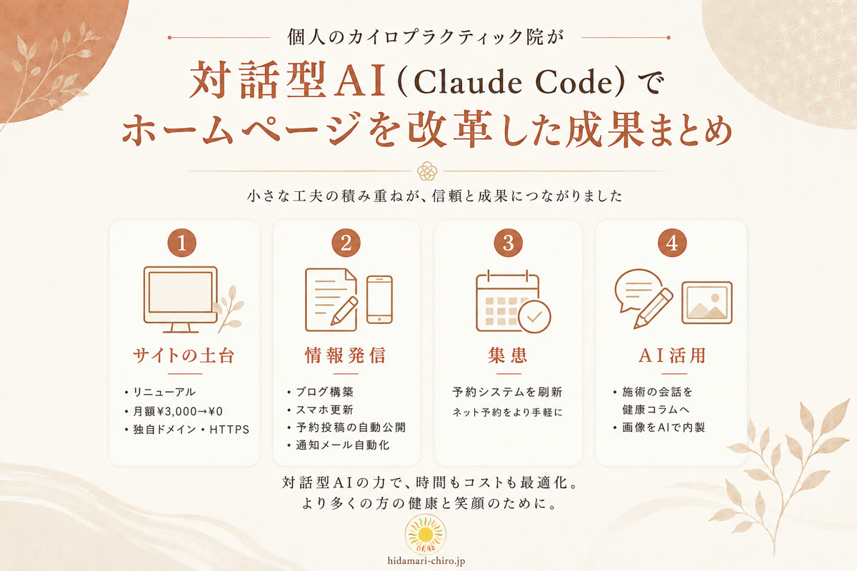 対話型AIで、ホームページを見直しました