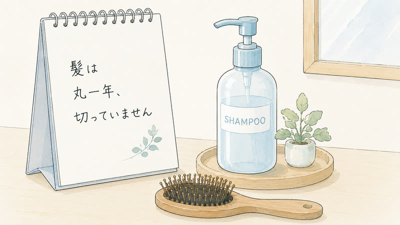 髪は丸一年、切っていません